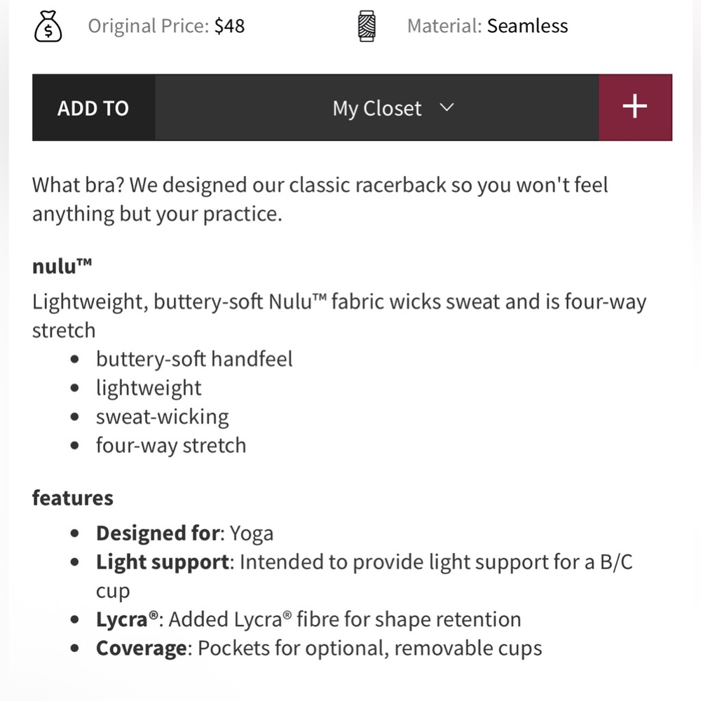 LULULEMON Flow Y Bra Nulu EUC - Picture 8 of 8